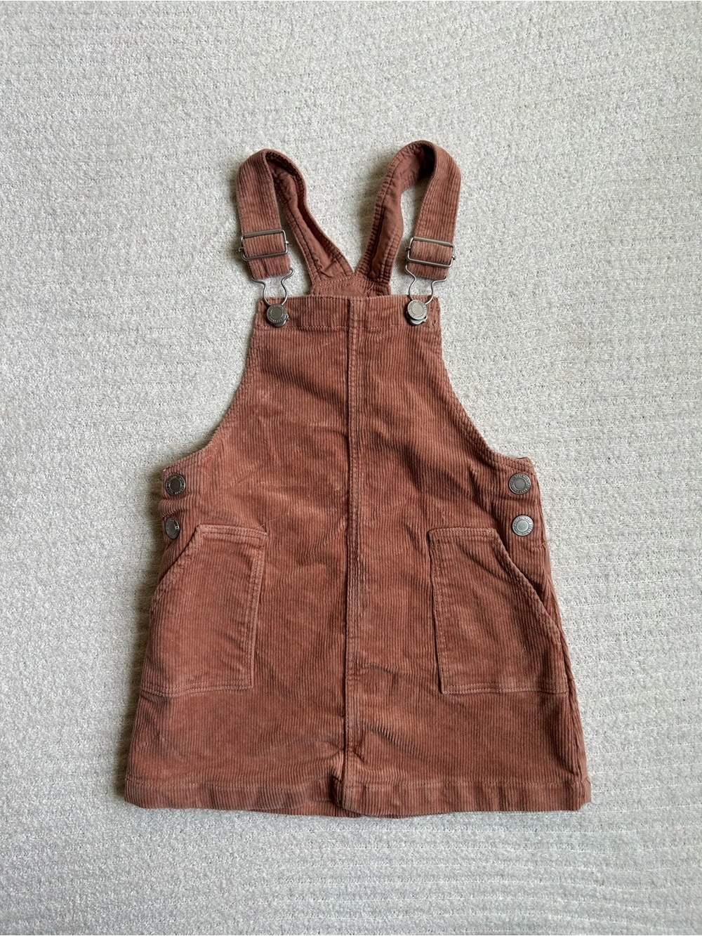 H&M Rust Brown Corduroy Pinafore Overall Dress